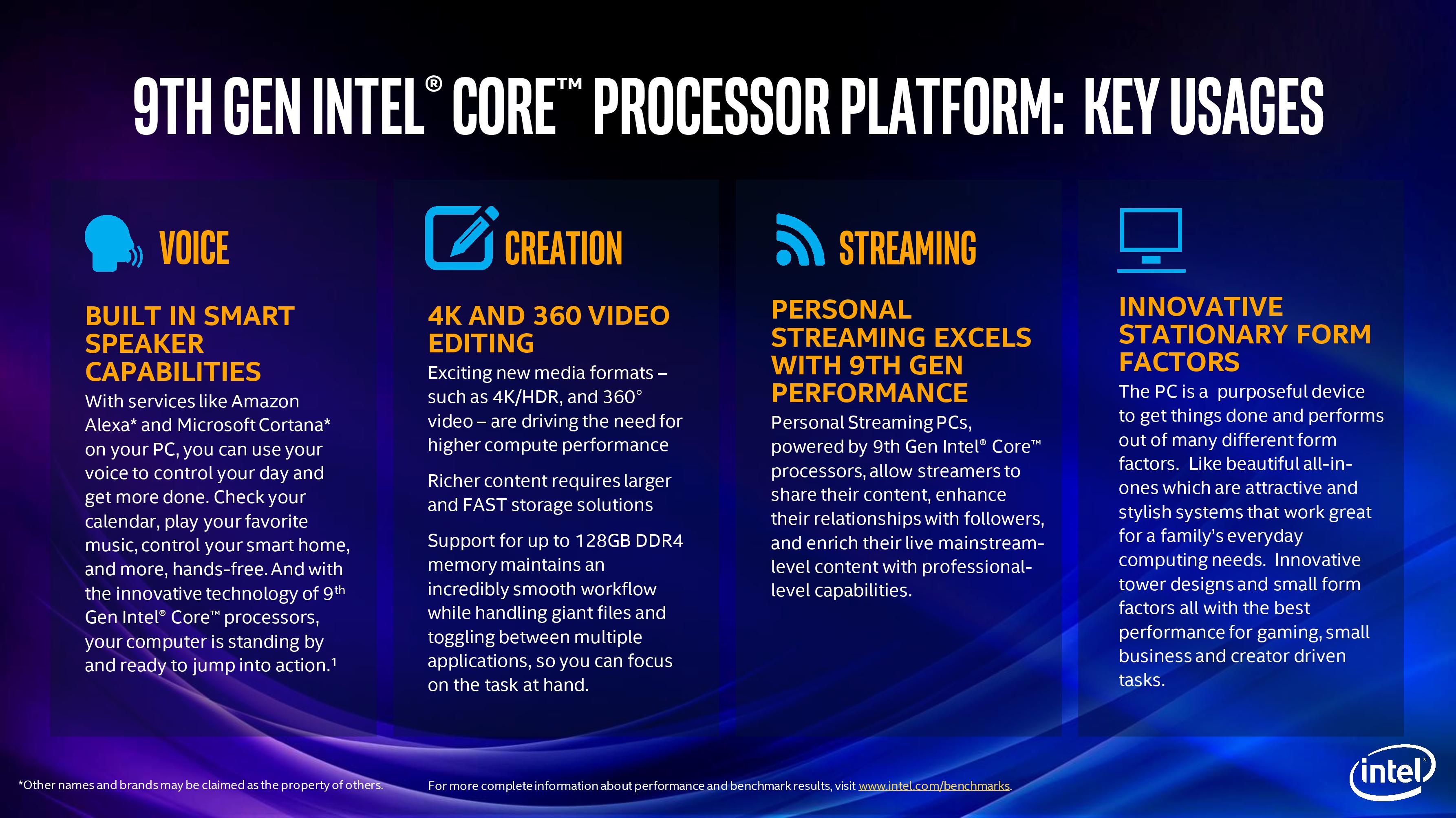 Intel 9th Gen Press Slide Deck Intel 9th Gen Core Processors All The Desktop And Mobile 45w 7570